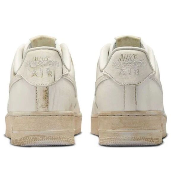 New Nike x .SWOOSH Air Force 1 Low 'Dirty Triple White' HJ9346-100 Men’s Size 10 - Picture 5 of 6